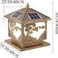 Garden Post Light LED Solar Post Pedestal Lamp Outdoor Waterproof Column Headlight European Fence Pole Wall-Mounted Lights Villa Garden Courtyard Pillar Lamp Lawn Street Decor Lamp 25 * 25 * 30cm