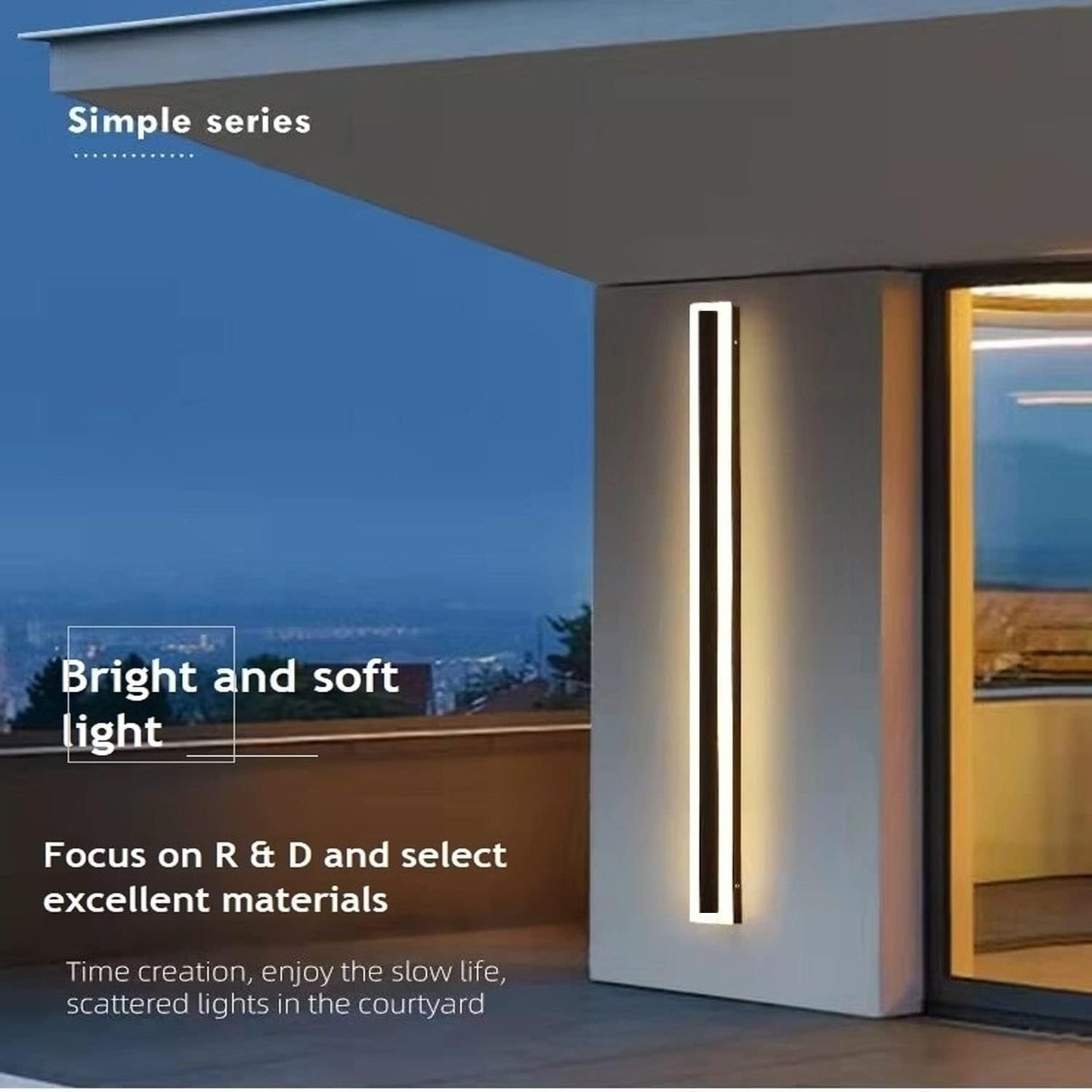 2Pack 39inch Long Outdoor LED Wall Lights,30W Waterproof IP65 Warm White led Wall Light Rectangular Black Wall Light,led Porch Lights Outdoor Wall Elegant Frosted White Acrylic Anti Rust