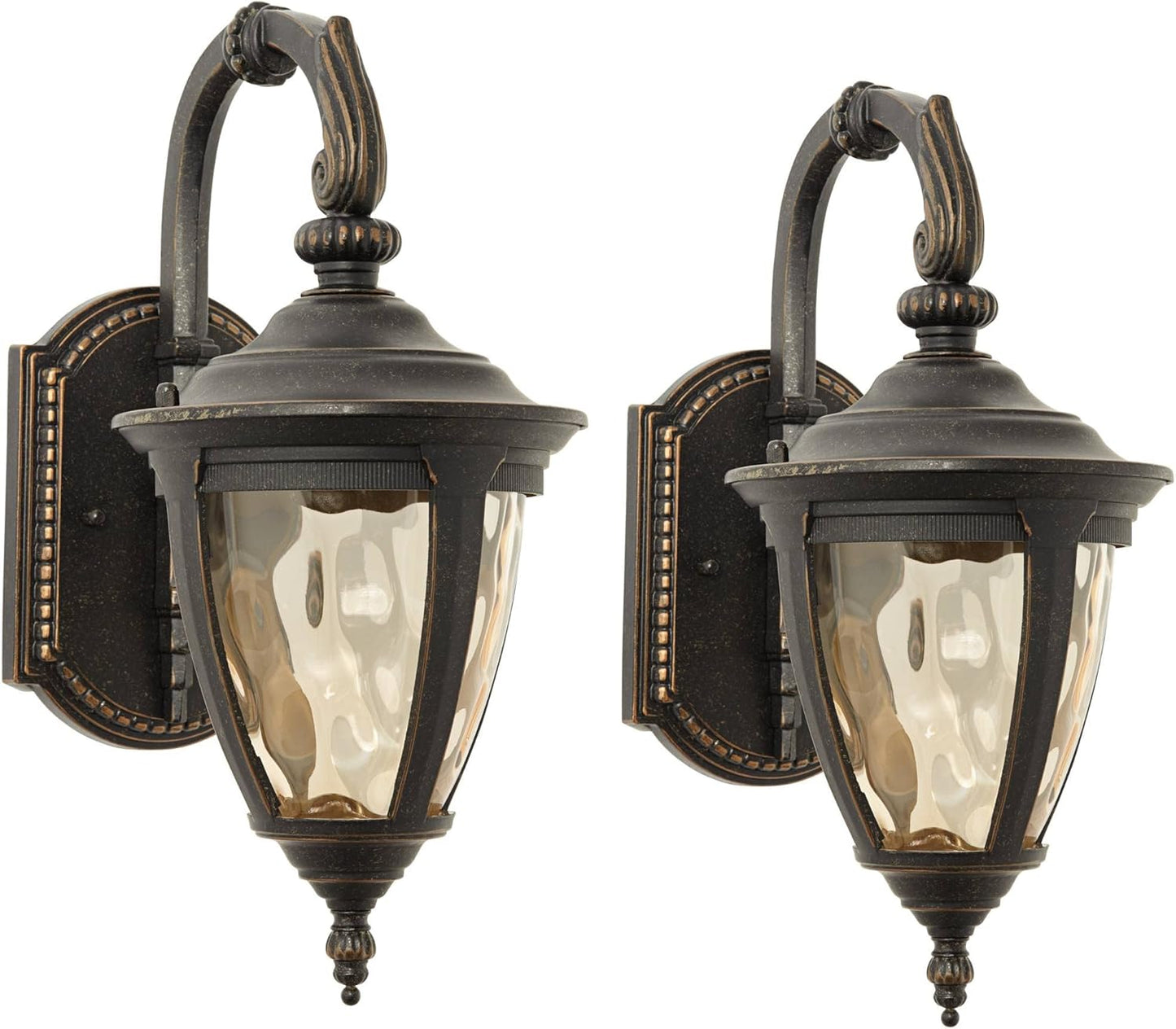 John Timberland Bellagio Rustic Vintage Outdoor Wall Light LED Fixtures Bronze Metal 13 1/2"