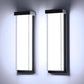 LED Outdoor Wall Light Fixture,16in Dimmable Modern Porch&Patio Wall Light Fixture,6000K Black Exterior Sconce Light Mounted for House Garage Porch Courtyard(2Packs)