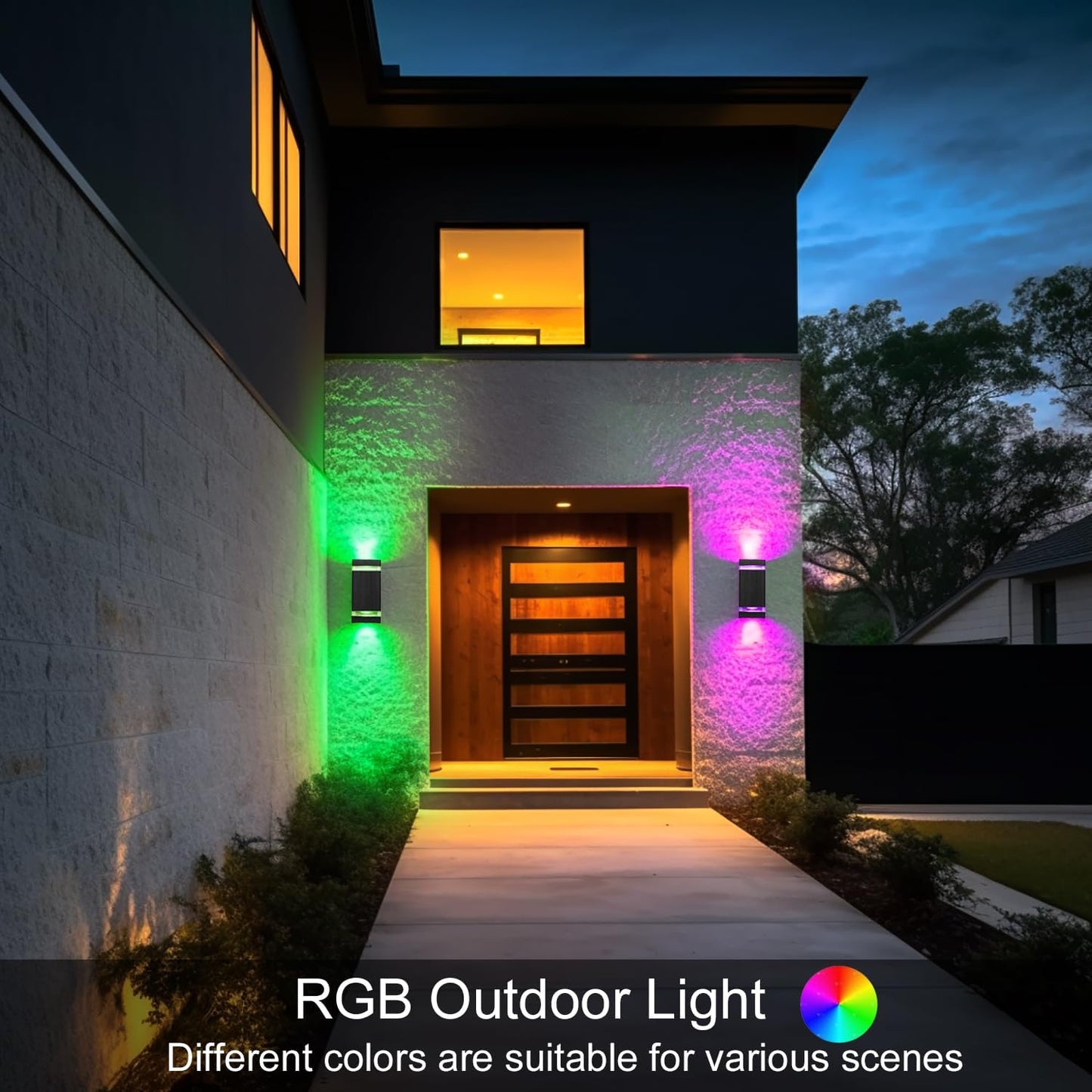 Modern RGB+CCT Outdoor Wall Lights 2700-6500K RGB Color Changing
