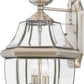 Quoizel Newbury Outdoor Wall Lantern, 20 Inch 2-Light Pewter Wall Sconce, French Country Exterior Wall Lantern Fixture, E12 Base, Clear Glass, Outside Lights for Patio, Porch, Garage or Yard