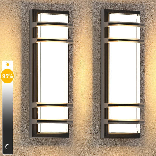 Exterior Wall Lights Modern Porch & Patio Wall Light Fixture 30w 16in Black 3000K Warm White