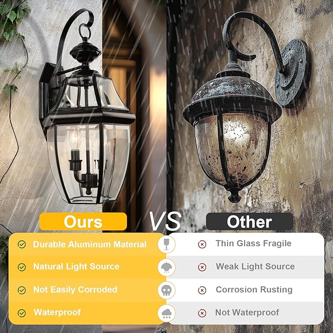Outdoor Wall Lights Large 20inch Wall Sconce 2 Light Farmhouse Max 40W